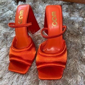 PADDED SQUARE PEEP TOE MULE SLING BACK HEELS BRAND NEW ✨NEVER WORN